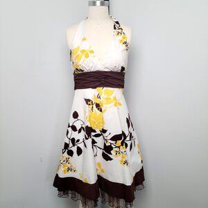Speechless Y2K  Fit & Flare Halter Floral Cotton Blend Dress Size 5